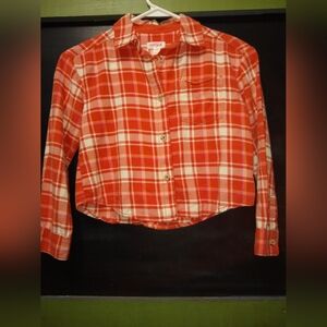 Cat & Jack Red and White Plaid Button Down Shirt